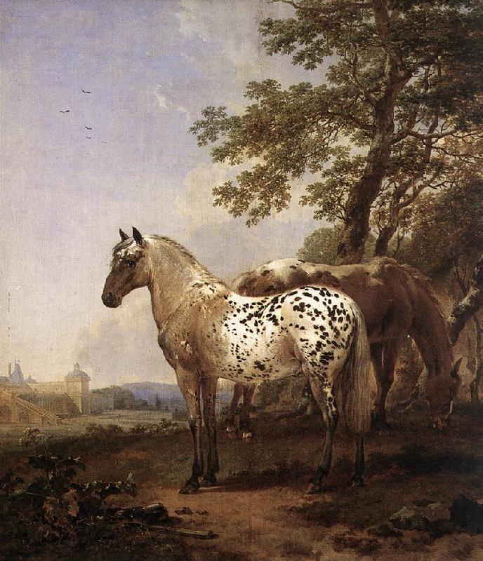 BERCHEM, Nicolaes Landscape with Two Horses Germany oil painting art